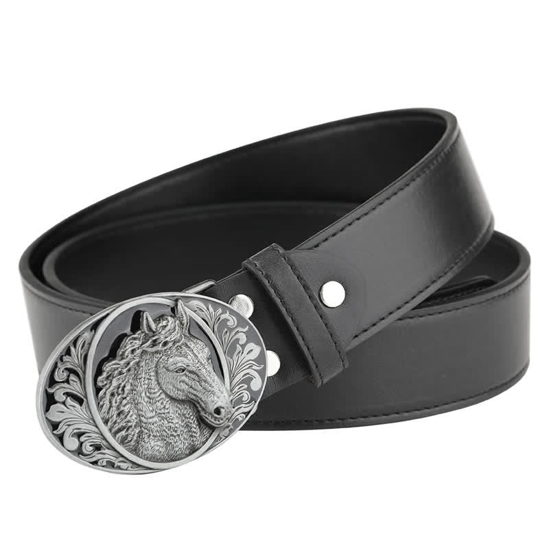 Men's DIY Horse Head Buckle Leather Belt - image 4