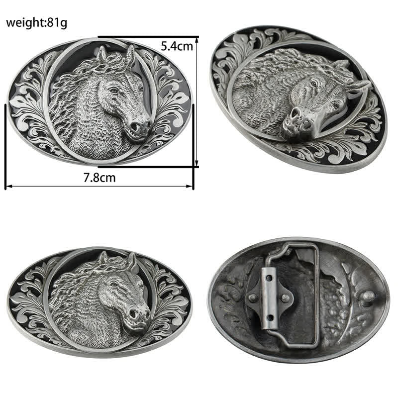 Men's DIY Horse Head Buckle Leather Belt - image 3