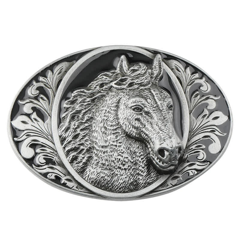Men's DIY Horse Head Buckle Leather Belt - image 2