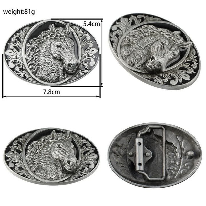 Men's DIY Horse Head Buckle Leather Belt - image 3