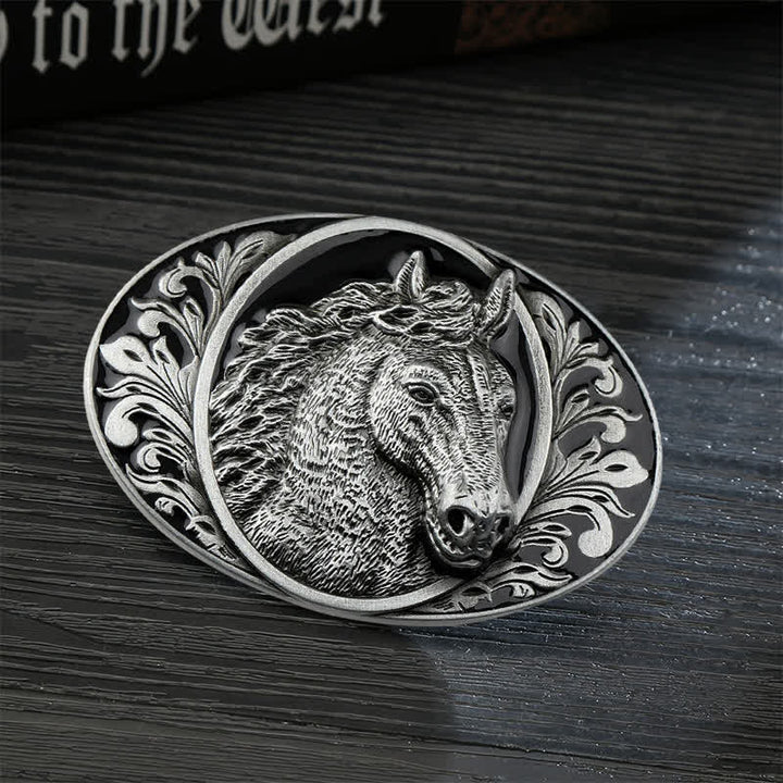 Men's DIY Horse Head Buckle Leather Belt - Horse Head - Without Belt - image 0