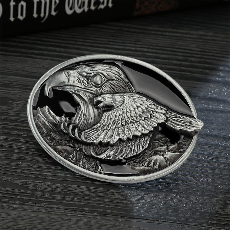 Men's DIY Double Eagle Embossed Buckle Leather Belt - Eagle - Without Belt - image 0