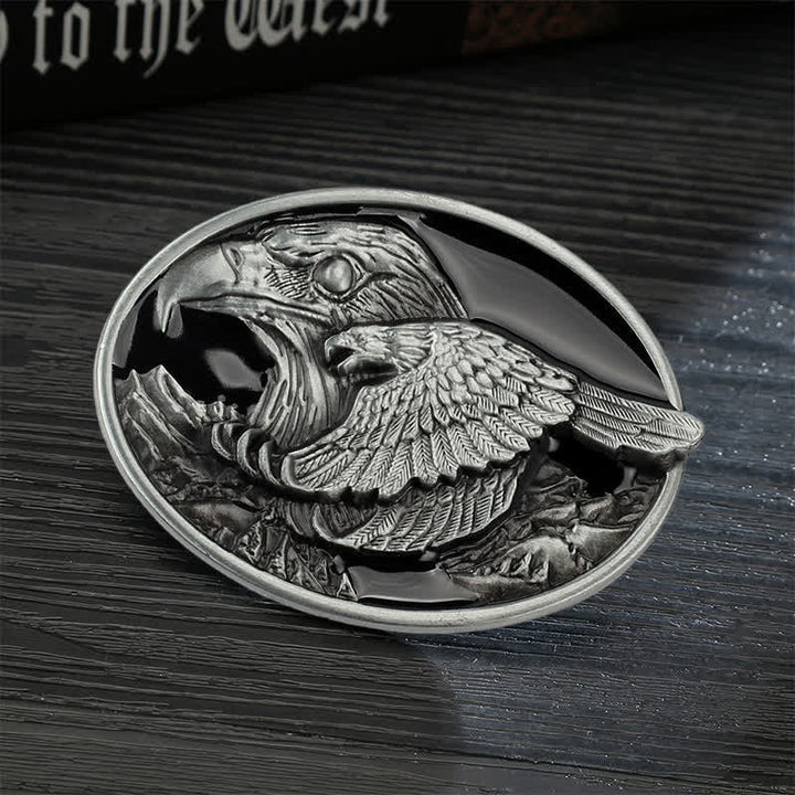 Men's DIY Double Eagle Embossed Buckle Leather Belt - Eagle - Without Belt - image 0