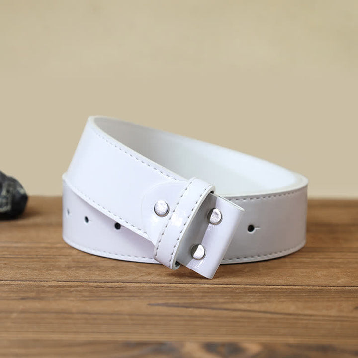 Men's DIY Enamel Gun Pistol Stars Buckle Leather Belt - image 7