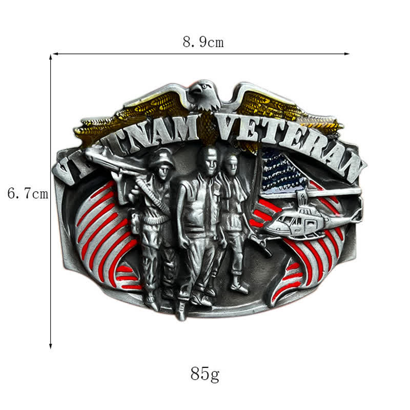 Men's DIY Vietnam Veteran Buckle Leather Belt - image 2