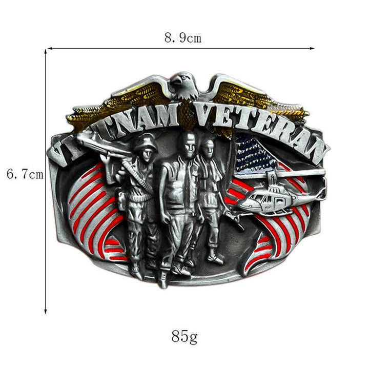 Men's DIY Vietnam Veteran Buckle Leather Belt - image 2
