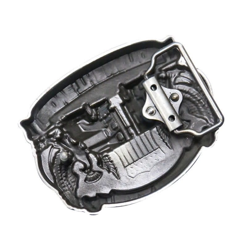 Men's DIY Truck Drivers Statement Buckle Leather Belt - image 1