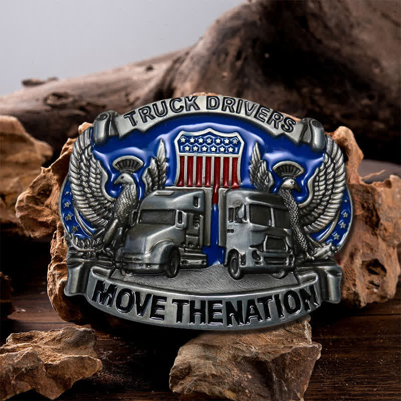 Men's DIY Truck Drivers Statement Buckle Leather Belt - Truck Drivers - Without Belt - image 0