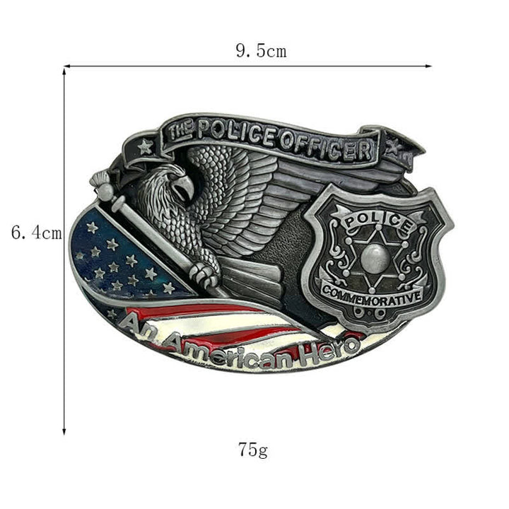 Men's DIY Police Officer Hero Eagle Buckle Leather Belt - image 2