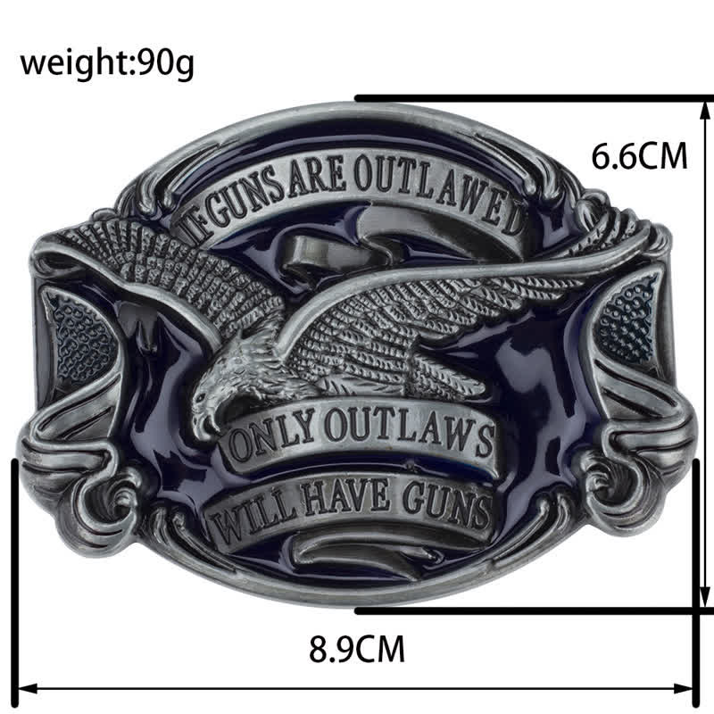 Men's DIY Soaring Eagle Statement Buckle Leather Belt - image 3