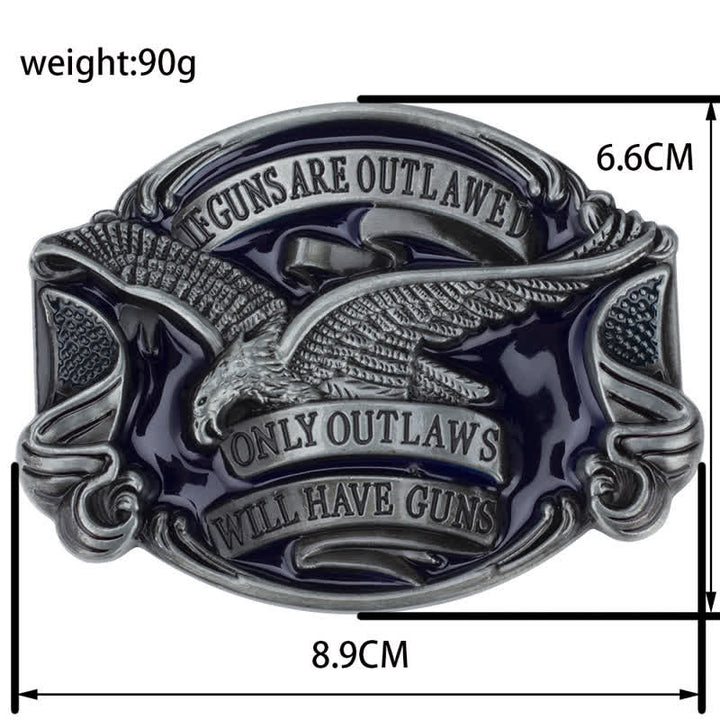 Men's DIY Soaring Eagle Statement Buckle Leather Belt - image 3