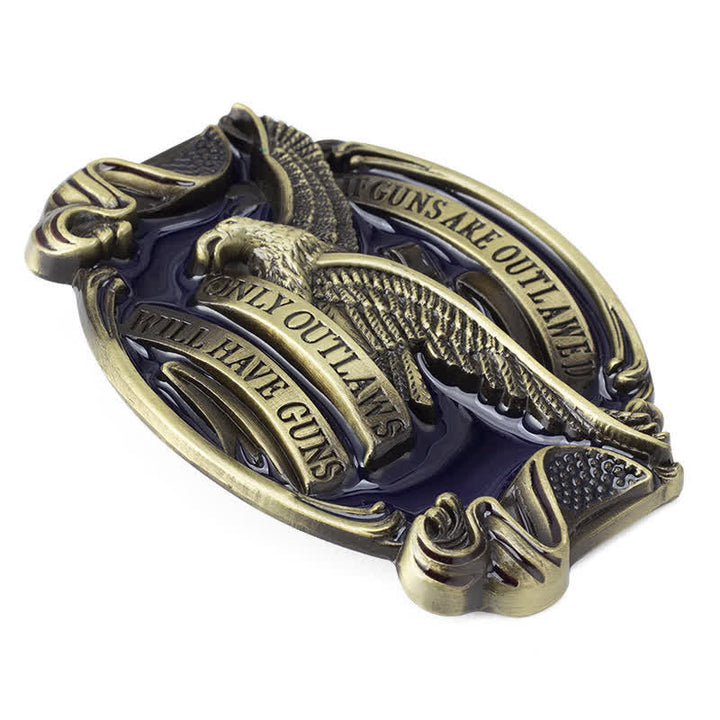 Men's DIY Soaring Eagle Statement Buckle Leather Belt - image 6