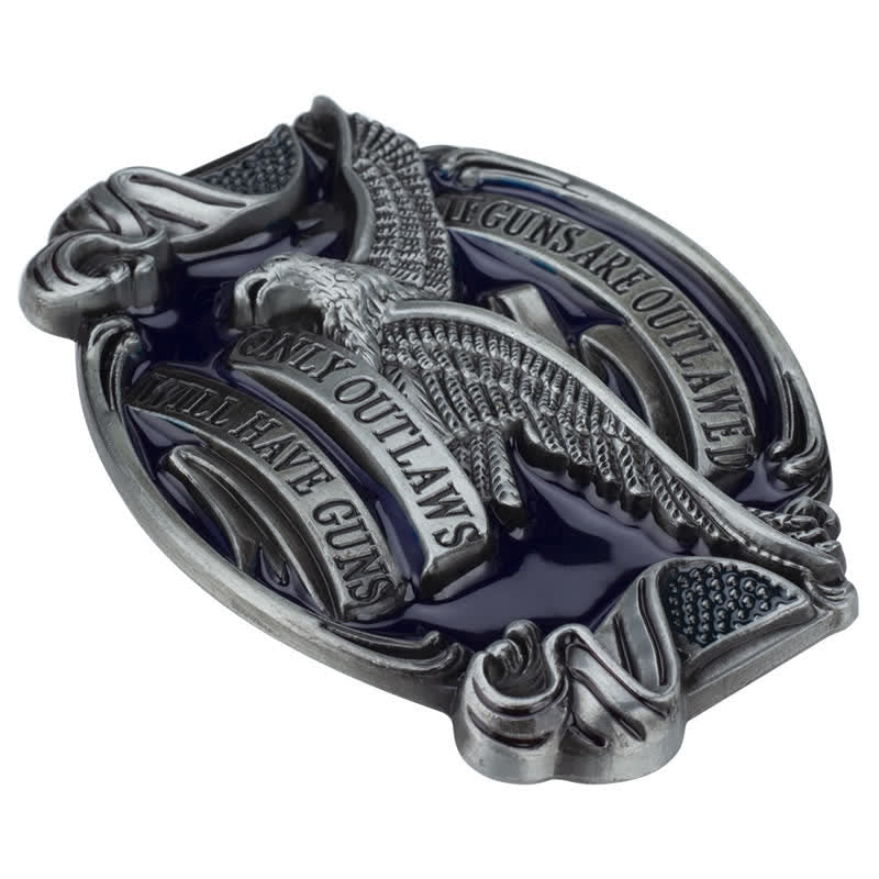 Men's DIY Soaring Eagle Statement Buckle Leather Belt - image 4