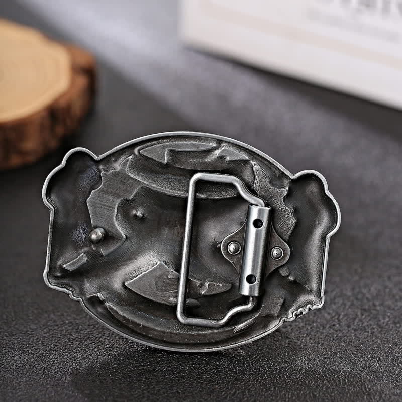 Men's DIY Soaring Eagle Statement Buckle Leather Belt - image 1