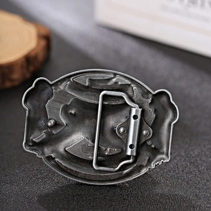 Men's DIY Soaring Eagle Statement Buckle Leather Belt - image 1