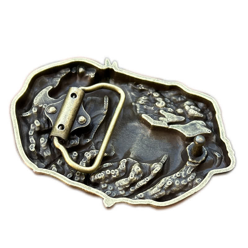Men's DIY Wild Running Horses Buckle Leather Belt - image 1