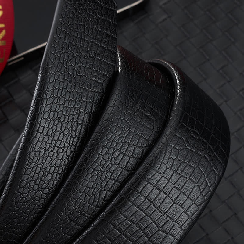 Men's Lion Business Hollow Automatic Buckle Leather Belt - image 6