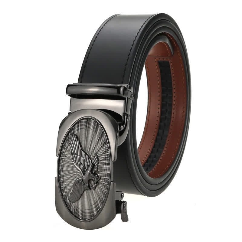Men's Soaring Eagle Automatic Buckle Business Leather Belt - Black - 46 - image 0