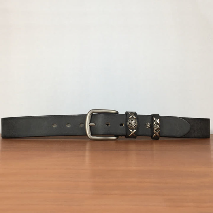 Men's Unique Rivet Studded Handmade Leather Belt - image 13