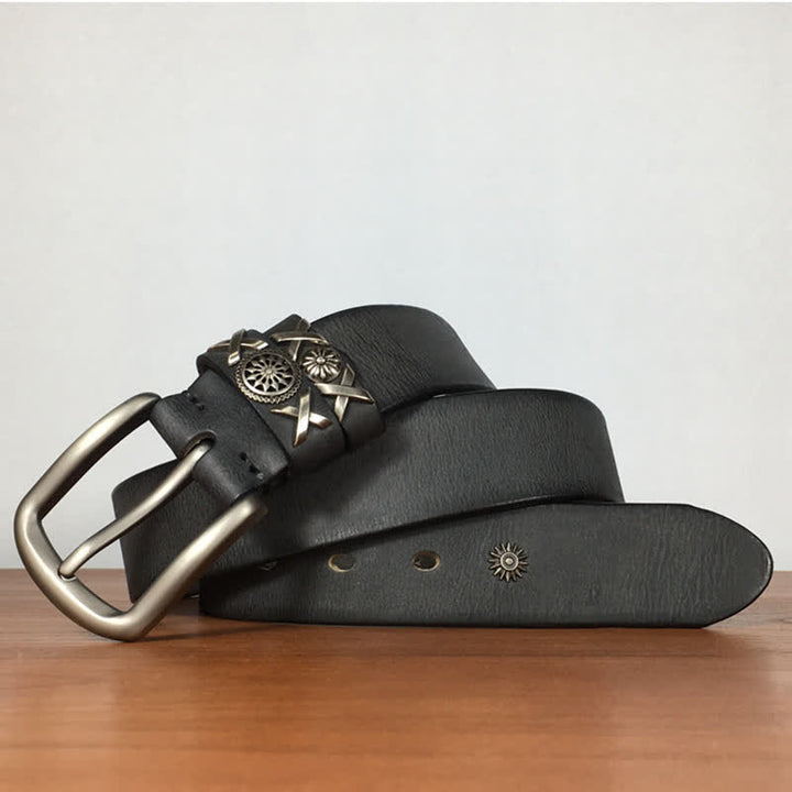 Men's Unique Rivet Studded Handmade Leather Belt - image 12