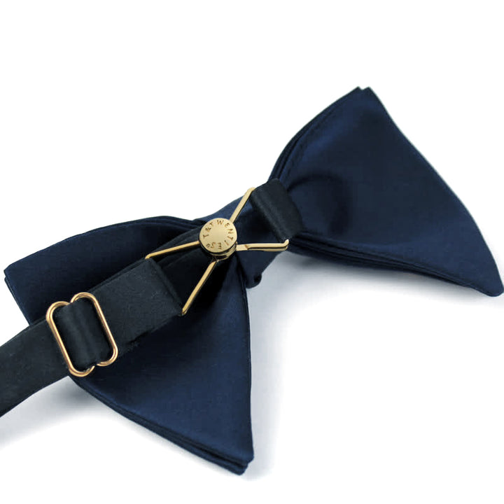 Men's Serenity Blue Golden Leaf Bow Tie - image 3