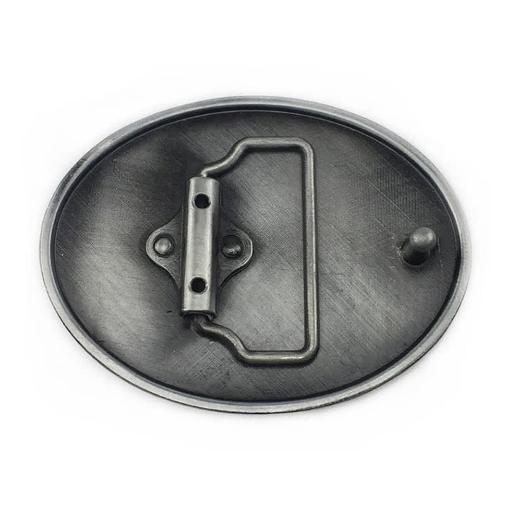Men's DIY Red Enamel Running Horse Buckle Leather Belt - image 1