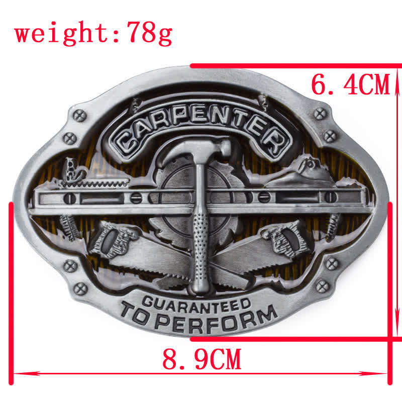 Men's DIY Mechanical Carpenter Tool Buckle Leather Belt - image 2