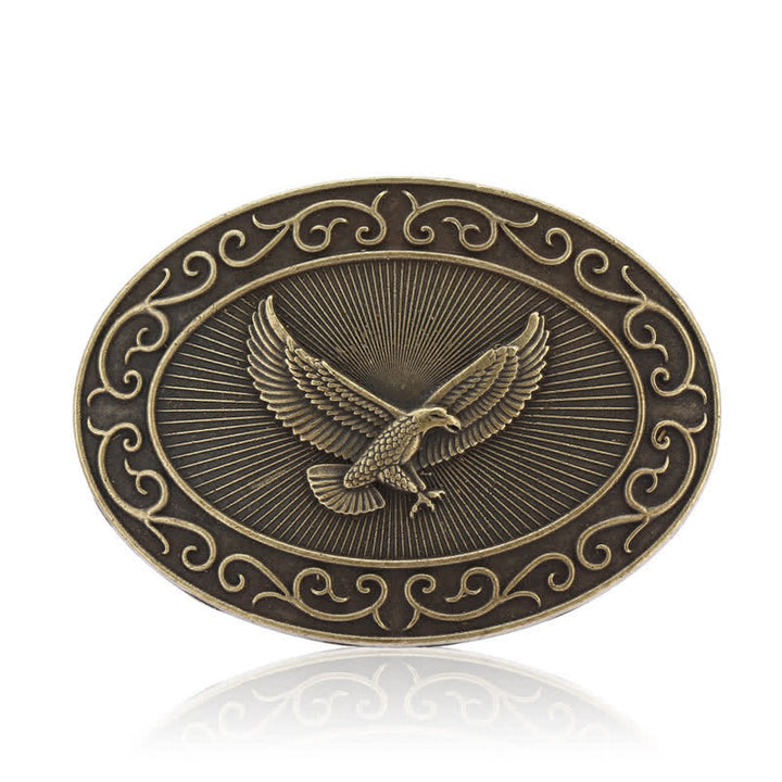 Men's DIY Antique Free Eagle Buckle Leather Belt - image 2