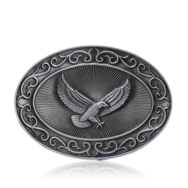 Men's DIY Antique Free Eagle Buckle Leather Belt - image 6