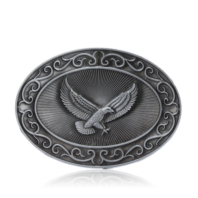 Men's DIY Antique Free Eagle Buckle Leather Belt - image 6