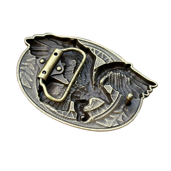 Men's DIY Flying Bald Eagle Buckle Leather Belt - image 1