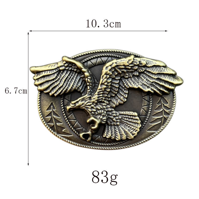 Men's DIY Flying Bald Eagle Buckle Leather Belt - image 2
