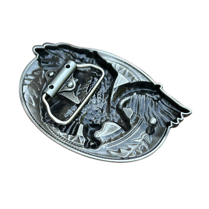 Men's DIY Flying Bald Eagle Buckle Leather Belt - image 4