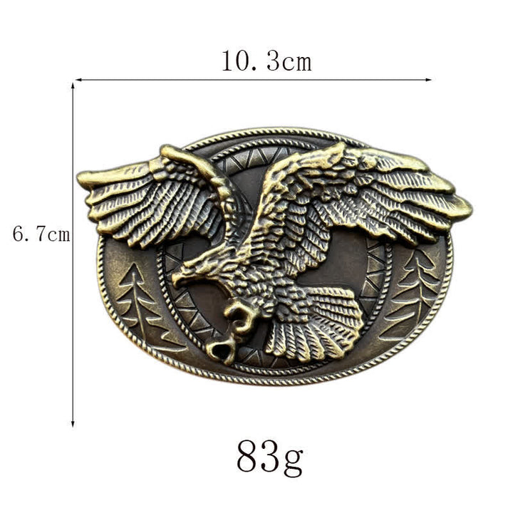 Men's DIY Flying Bald Eagle Buckle Leather Belt - image 2