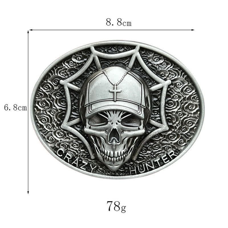 Men's DIY Crazy Hunter Skull Buckle Leather Belt - image 2