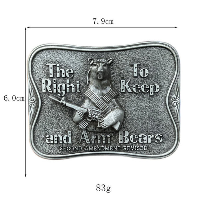 Men's DIY Novelty Arm Bears Buckle Leather Belt - image 2
