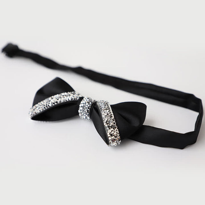Men's Sparkling Rhinestone Wedding Bow Tie - image 3