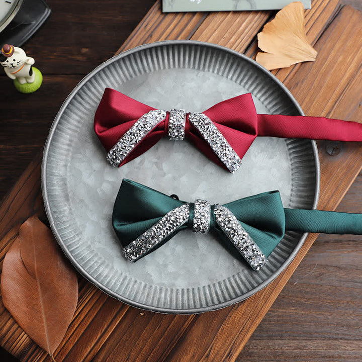 Men's Sparkling Rhinestone Wedding Bow Tie - image 1