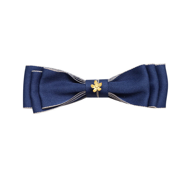 Men's Golden Flower Narrow Triple Layered Bow Tie - image 1