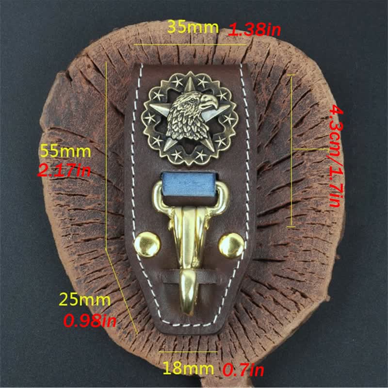 Eagle Head Belt Accessory Handemade Leather Keychain - image 3