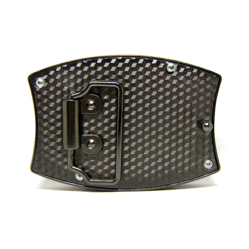 Men's DIY Red Bronze Dragon Hidden Folding Knife Leather Belt