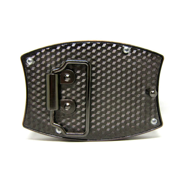 Men's DIY Red Bronze Dragon Hidden Folding Knife Leather Belt