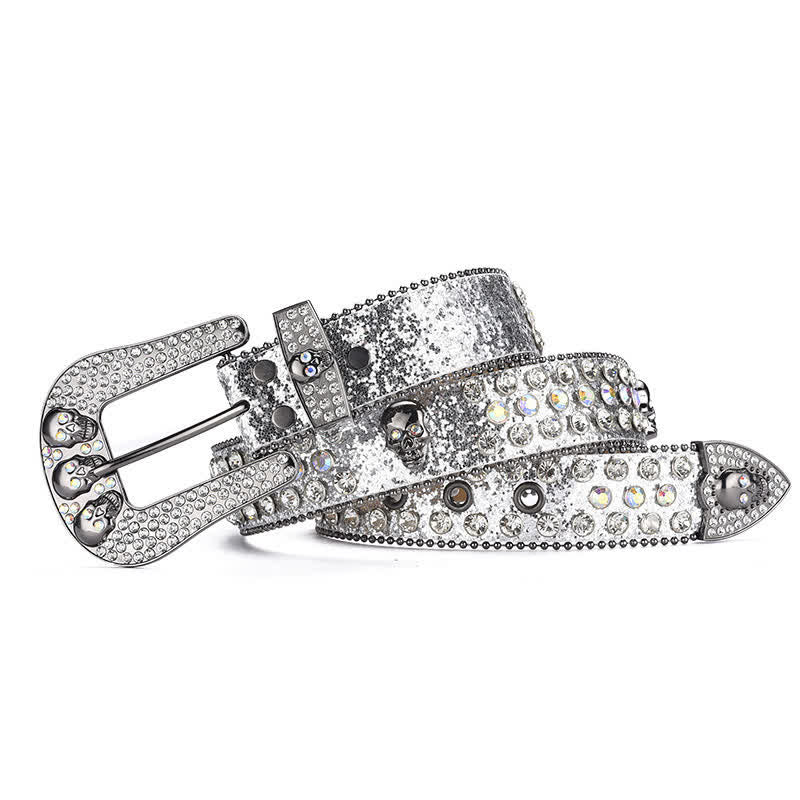 Women's Punk Skull Buckle Bead Edge Leather Belt - image 22