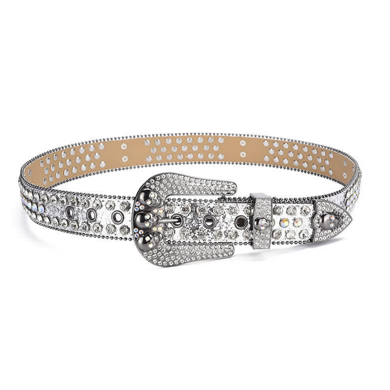 Women's Punk Skull Buckle Bead Edge Leather Belt - image 23