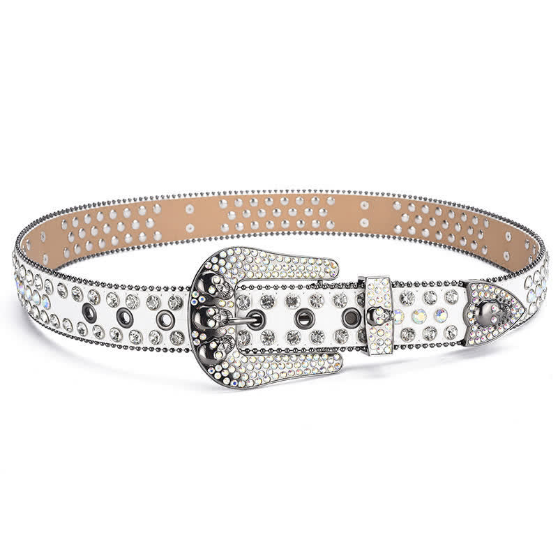 Women's Punk Skull Buckle Bead Edge Leather Belt - image 11