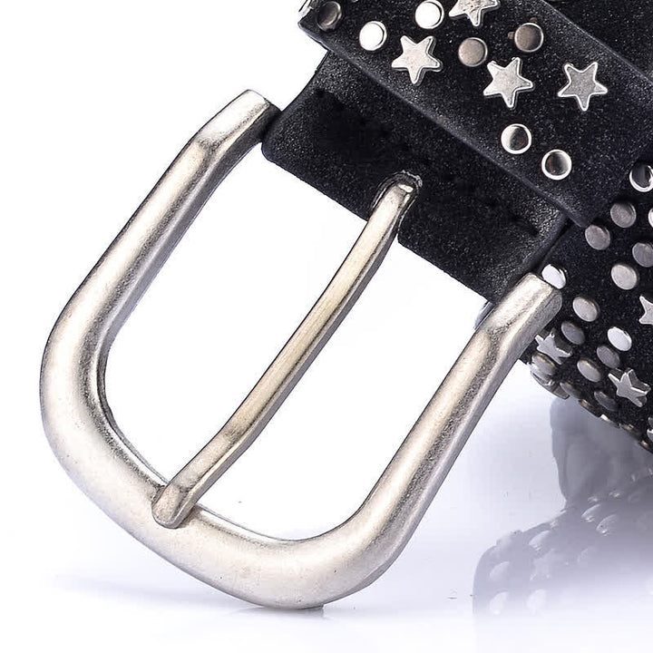 Women's Starry Night Rivet Studded Leather Belt - image 4