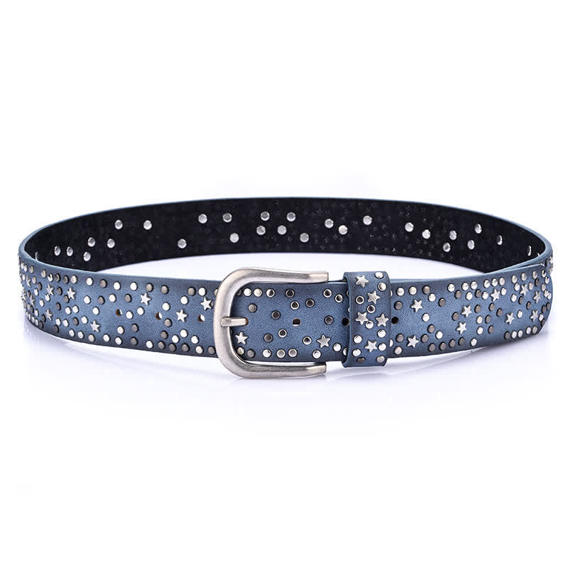 Women's Starry Night Rivet Studded Leather Belt - image 2
