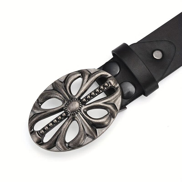 Bohemian Style Vintage Skeleton Riveted Leather Belt - image 4