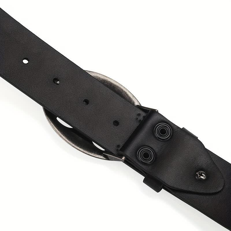 Bohemian Style Vintage Skeleton Riveted Leather Belt - image 7