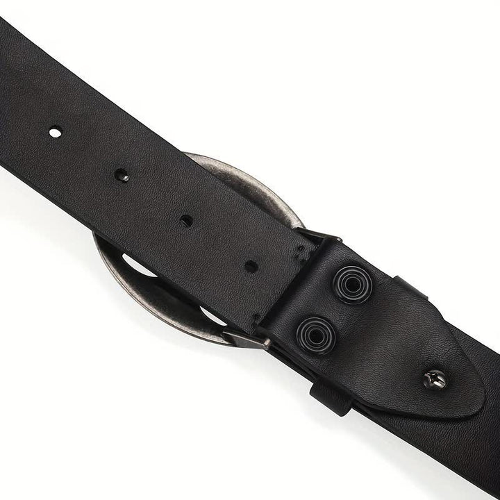 Bohemian Style Vintage Skeleton Riveted Leather Belt - image 7